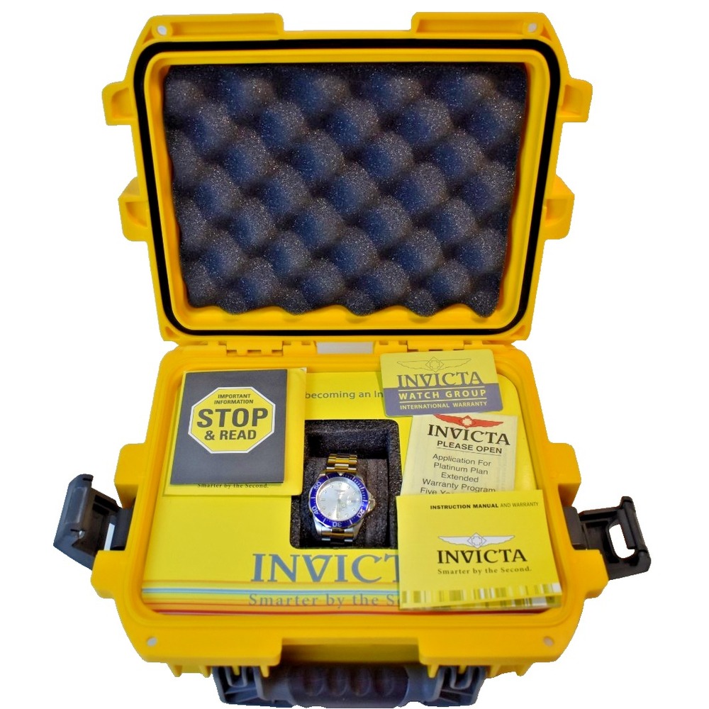 Invicta 14123 Professional Diver Mens Quartz Watch Blue Bezel Steel 40mm